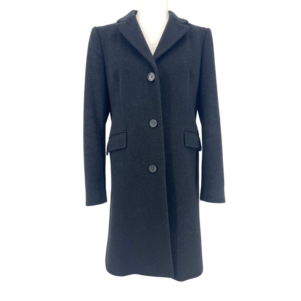 J. Crew Women's 8 Gray Cashmere Wool Winter Coat Pockets Lined Single Breasted‎